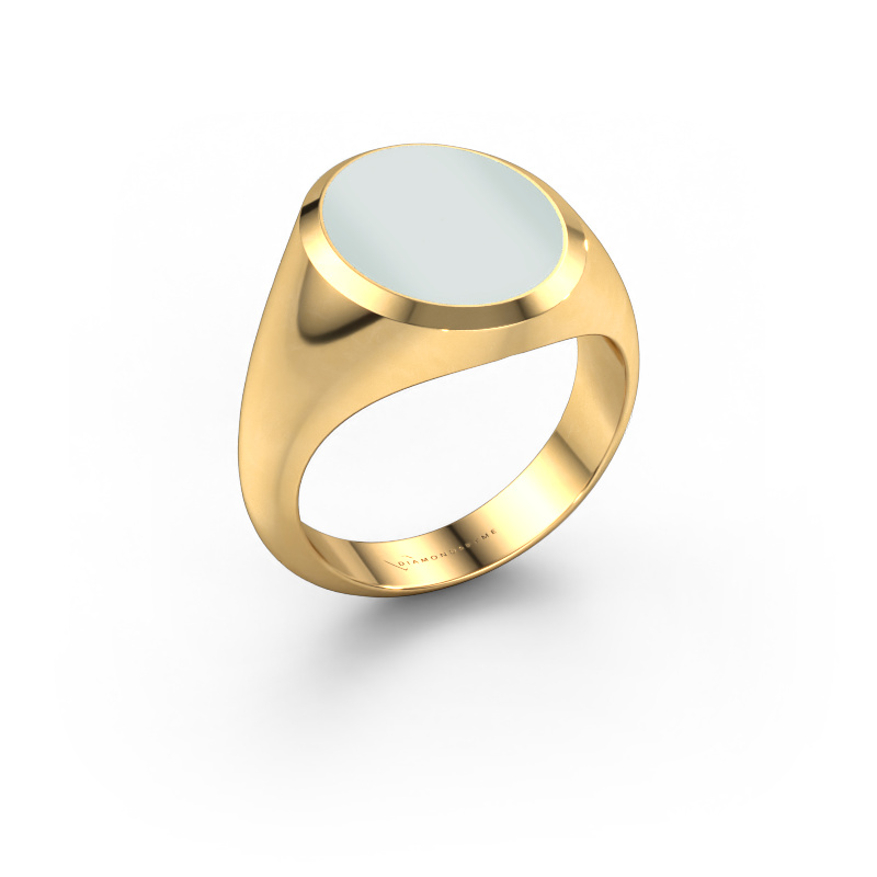 Image of Signet ring Herman 4 585 gold Green sardonyx 15x12 mm