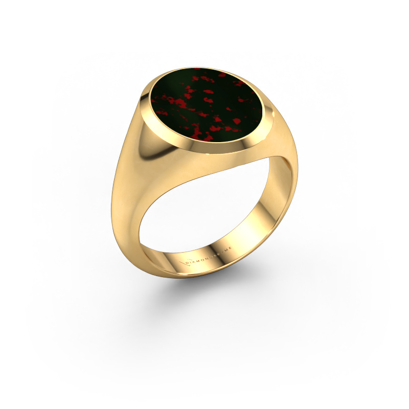 Image of Signet ring Herman 4 585 gold Bloodstone 15x12 mm