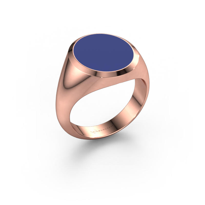 Bild von Siegelring Herman 5 585 Roségold Blau Emaille 15x13 mm