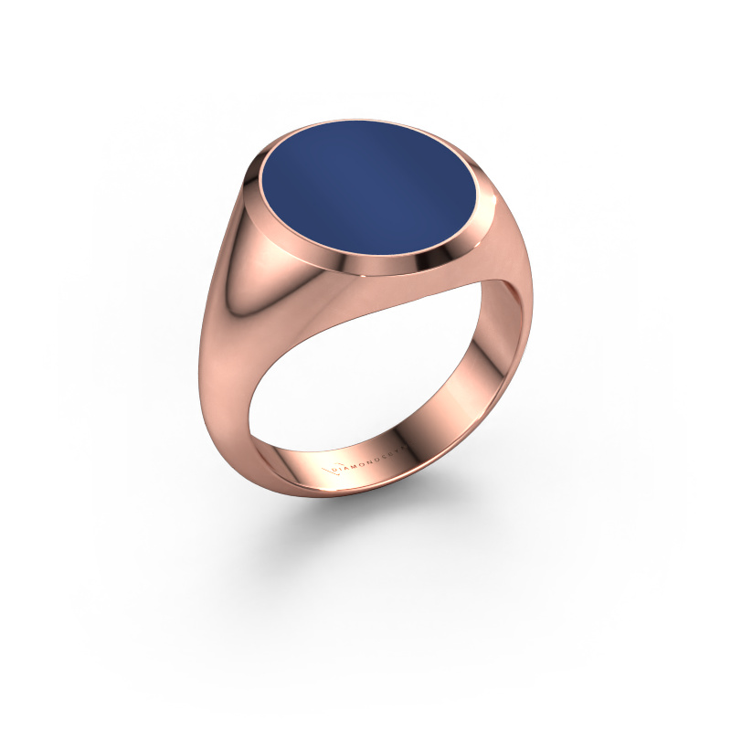 Image of Signet ring Herman 5 585 rose gold Lapis 15x13 mm
