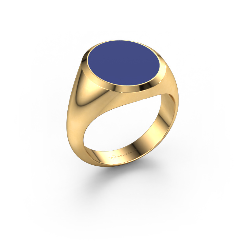 Bild von Siegelring Herman 5 585 Gold Blau Emaille 15x13 mm