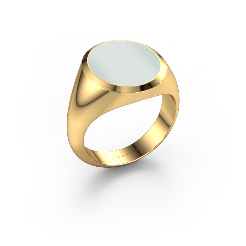 Image de Chevalière Herman 5 585 or jaune Nicolo verte 15x13 mm