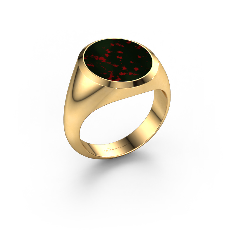 Image of Signet ring Herman 5 585 gold Bloodstone 15x13 mm