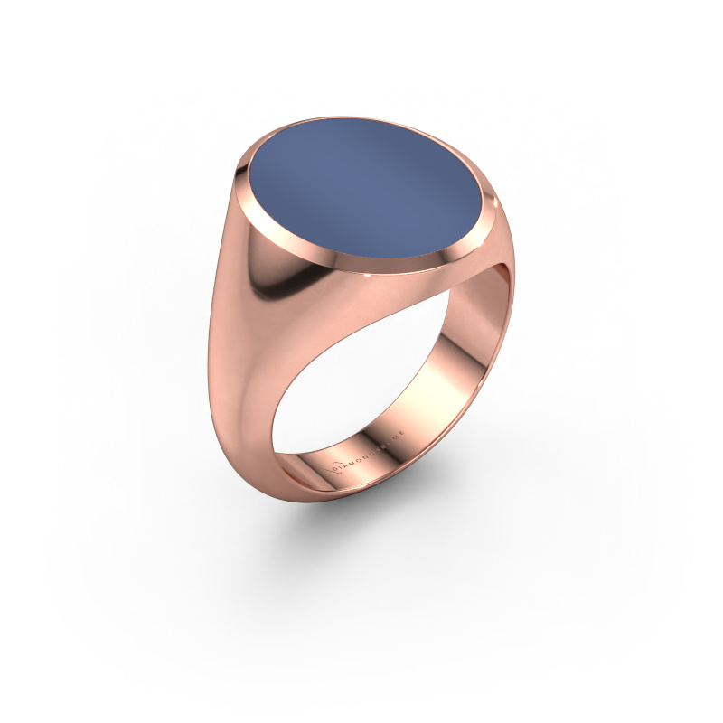 Image of Signet ring Herman 6 585 rose gold Blue sardonyx 16x13 mm