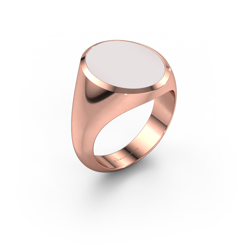 Afbeelding van Zegelring Herman 6 585 rosé goud Rode lagensteen 16x13 mm