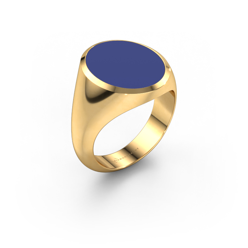 Bild von Siegelring Herman 6 585 Gold Blau Emaille 16x13 mm