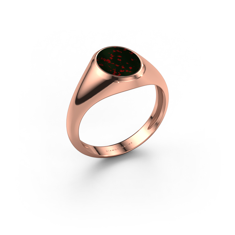Image of Pinky ring Herman 1 light 585 rose gold Bloodstone 10x8 mm