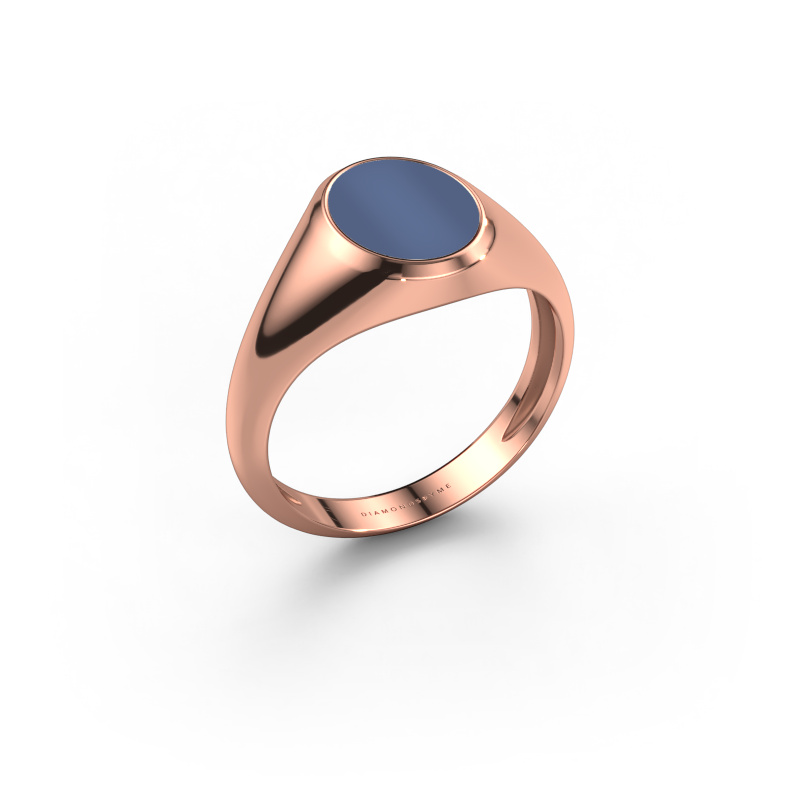 Image of Pinky ring Herman 1 light 585 rose gold Blue sardonyx 10x8 mm