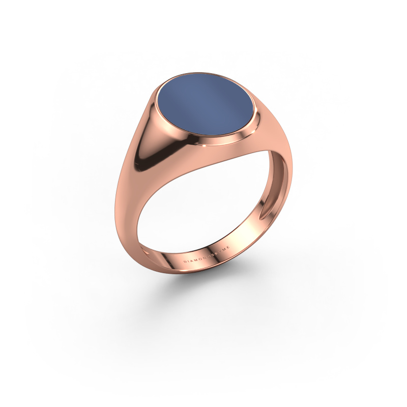 Image of Signet ring Herman 2 light 585 rose gold Blue sardonyx 12x10 mm