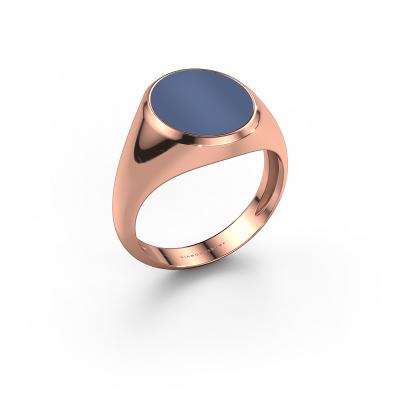 Image of Signet ring Herman 3 light 585 rose gold Blue sardonyx 13x11 mm