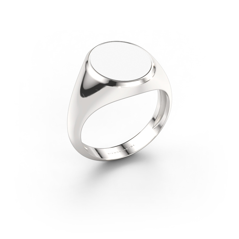 Bild av Signetring Herman 3 light 950 platina Vit emalj 13x11 mm