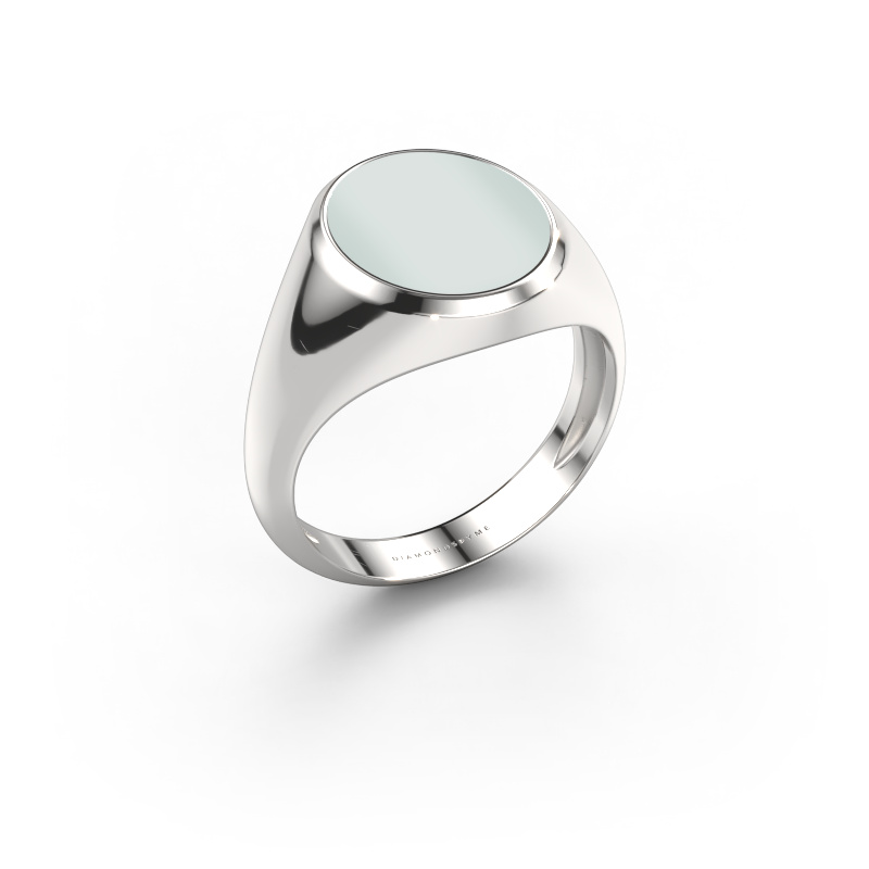 Image of Signet ring Herman 3 light 950 platinum Green sardonyx 13x11 mm