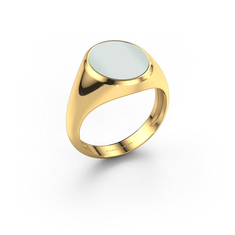 Image of Signet ring Herman 3 light 585 gold Green sardonyx 13x11 mm