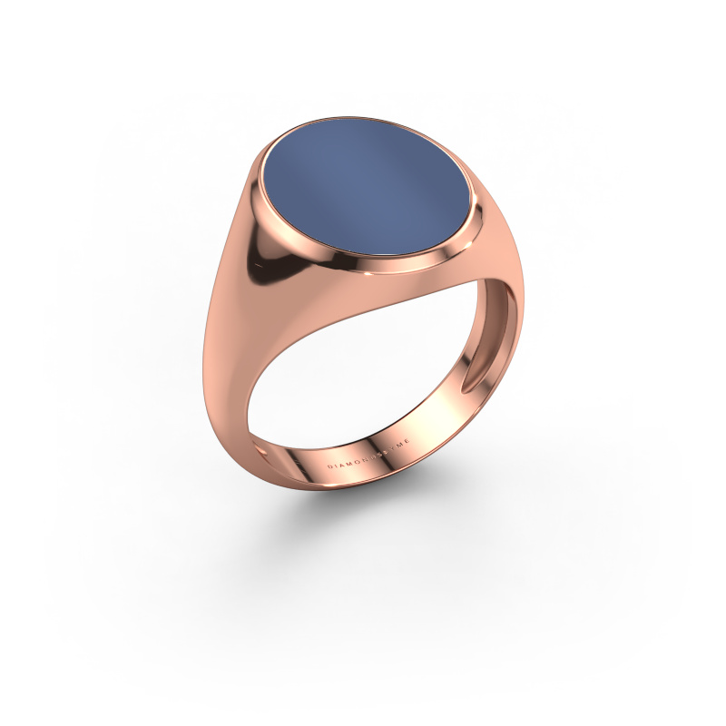 Image of Signet ring Herman 4 light 585 rose gold Blue sardonyx 15x12 mm
