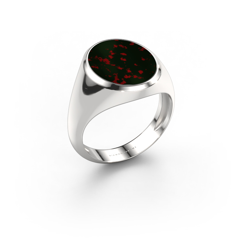 Image de Chevalière Herman 4 light 585 or blanc Héliotrope 15x12 mm