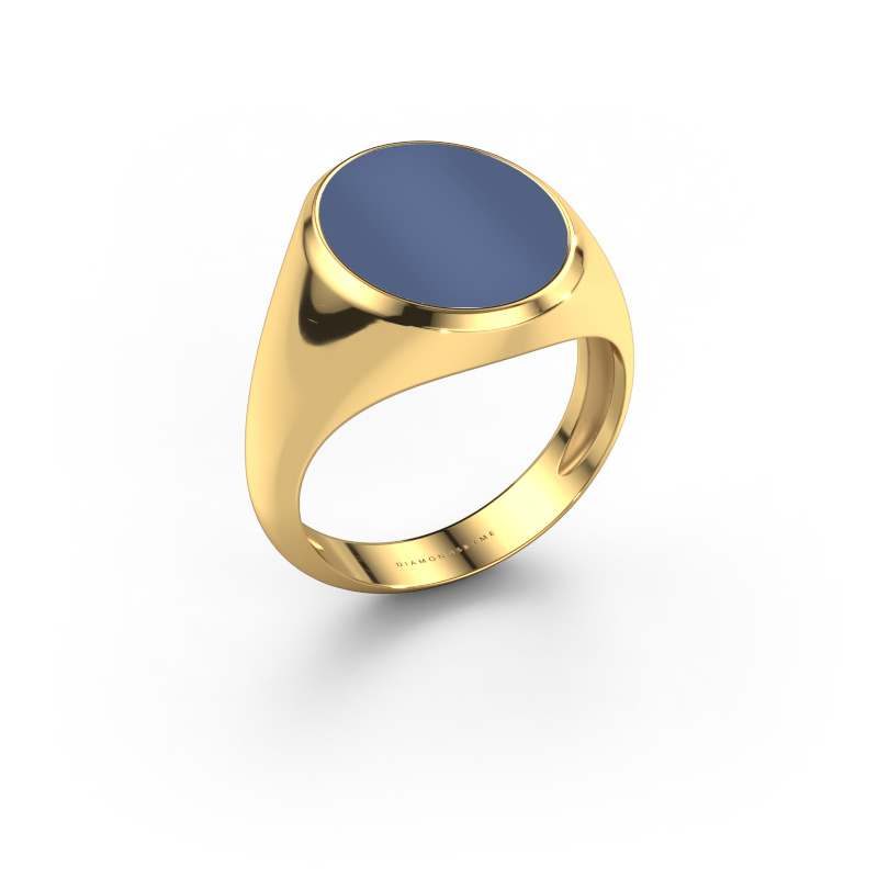 Afbeelding van Zegelring Herman 4 light 585 goud Blauw lagensteen 15x12 mm