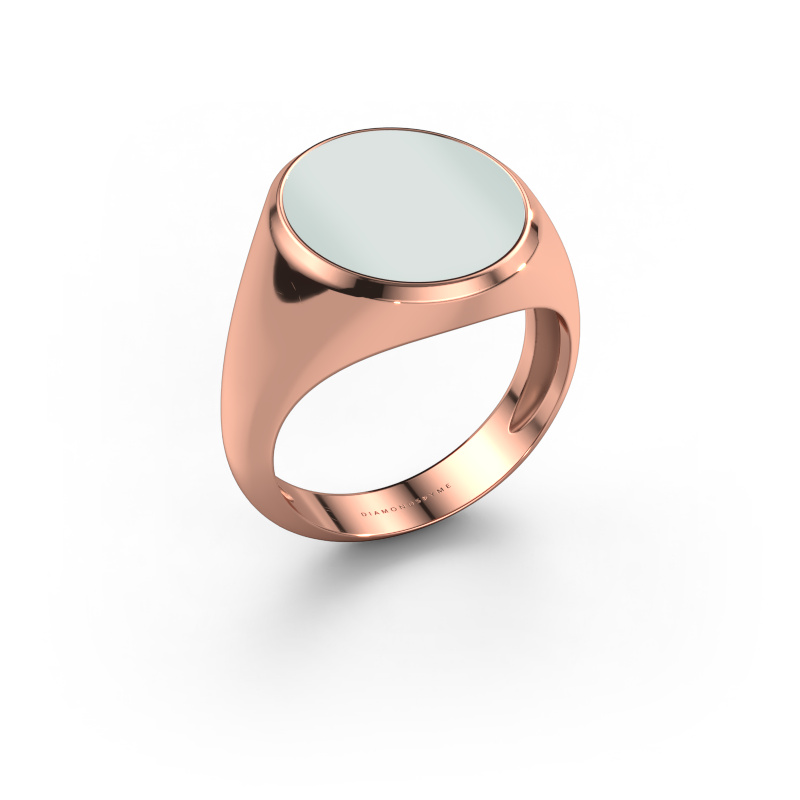 Image of Signet ring Herman 5 light 585 rose gold Green sardonyx 15x13 mm