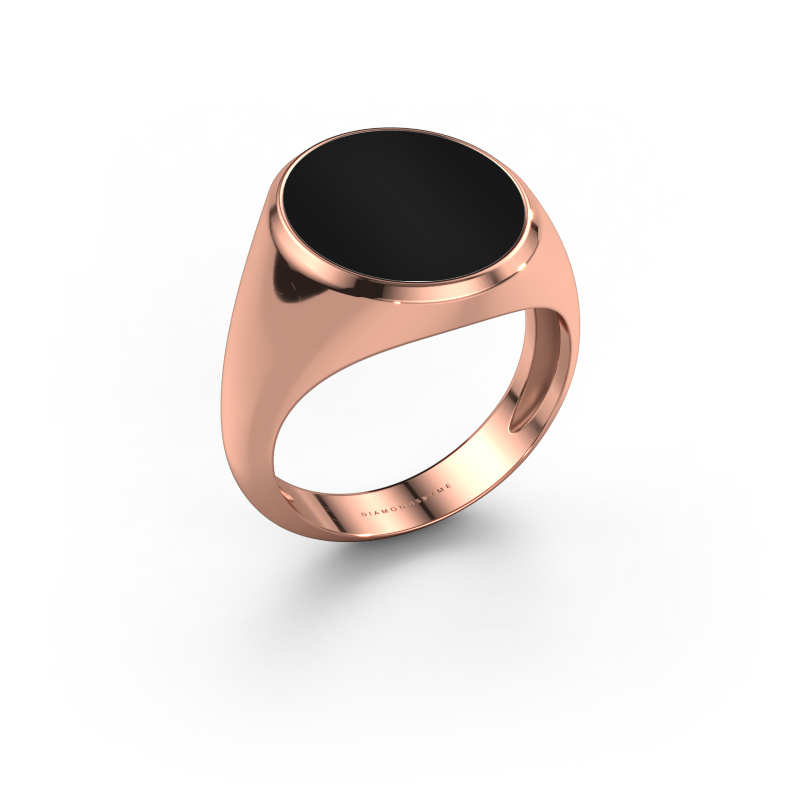 Image of Signet ring Herman 5 light 585 rose gold Onyx 15x13 mm