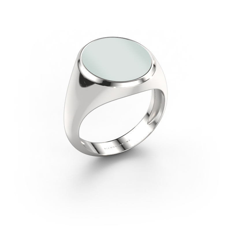 Image of Signet ring Herman 5 light 950 platinum Green sardonyx 15x13 mm