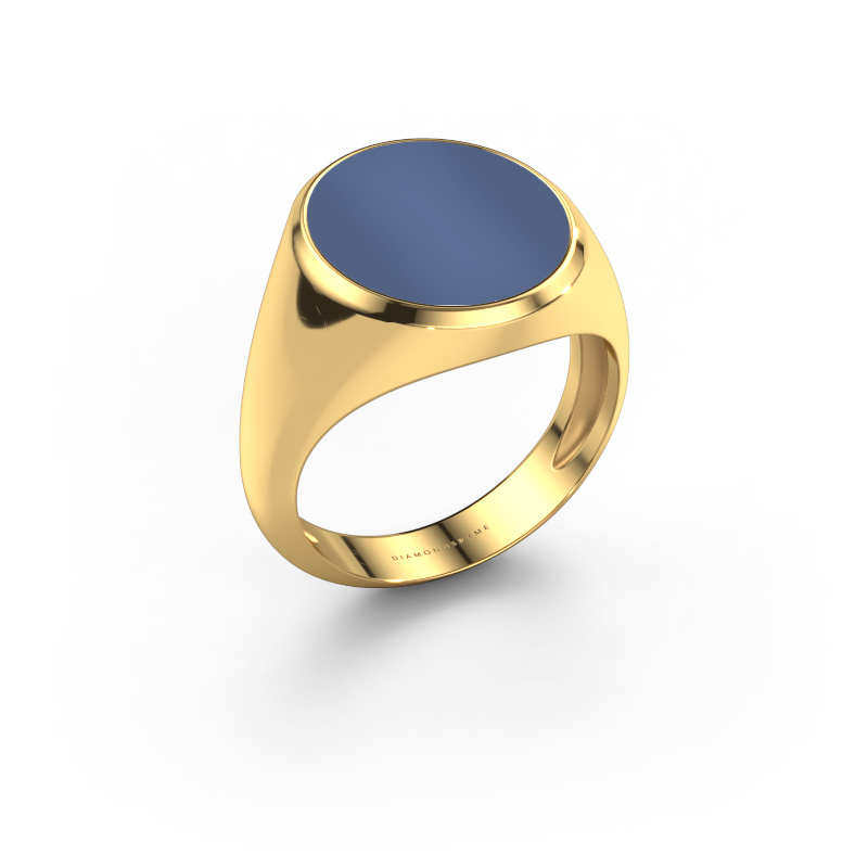 Afbeelding van Zegelring Herman 5 light 585 goud Blauw lagensteen 15x13 mm