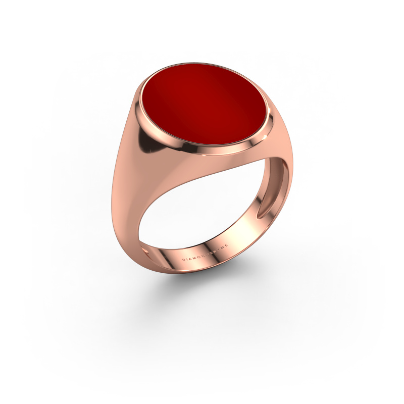 Image of Signet ring Herman 6 light 585 rose gold Carnelian 16x13 mm