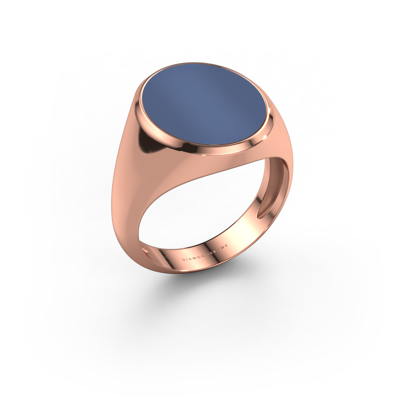 Image of Signet ring Herman 6 light 585 rose gold Blue sardonyx 16x13 mm