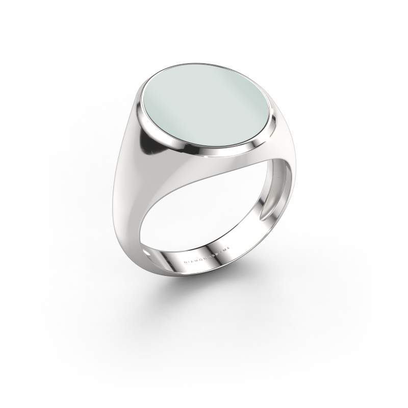 Image de Chevalière Herman 6 light 950 platine Nicolo verte 16x13 mm