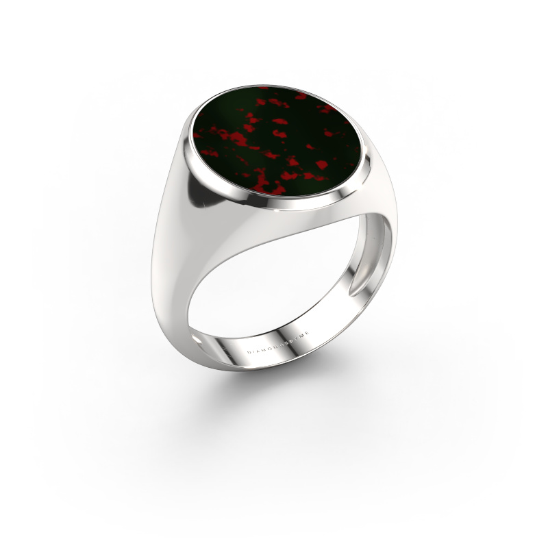 Image de Chevalière Herman 6 light 585 or blanc Héliotrope 16x13 mm