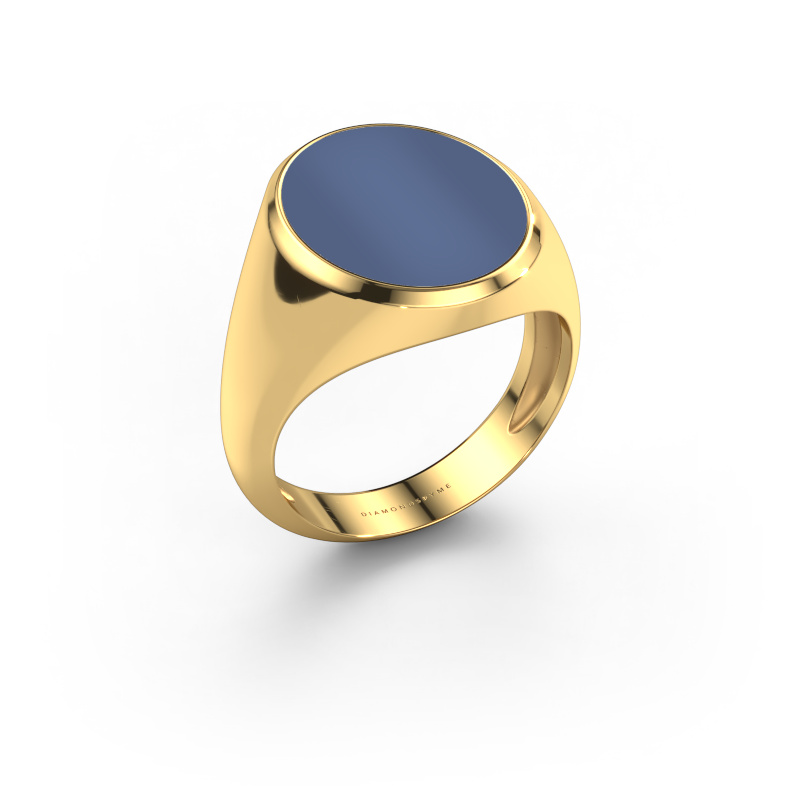Afbeelding van Zegelring Herman 6 light 585 goud Blauw lagensteen 16x13 mm