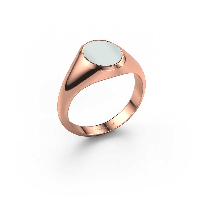 Bild von Pinky Ring Herman 1 585 Roségold Grüner Lagenstein 10x8 mm