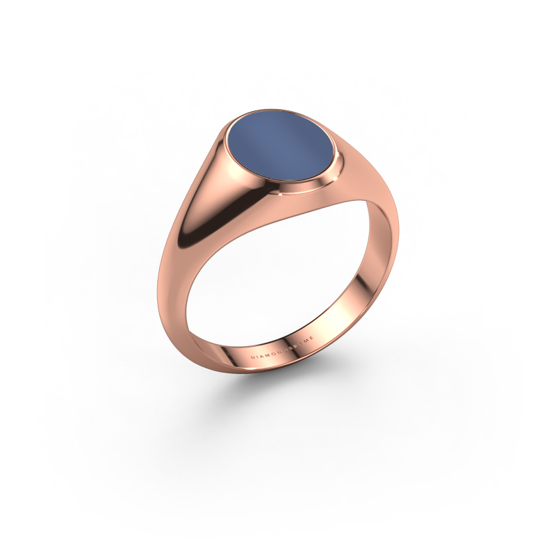 Image of Pinky ring Herman 1 585 rose gold Blue sardonyx 10x8 mm