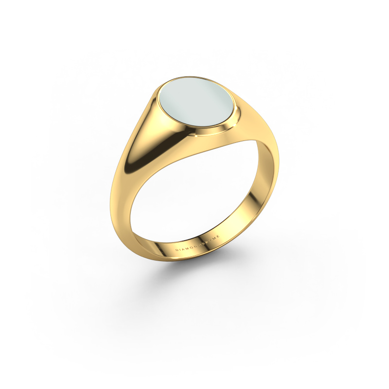 Image of Pinky ring Herman 1 585 gold Green sardonyx 10x8 mm