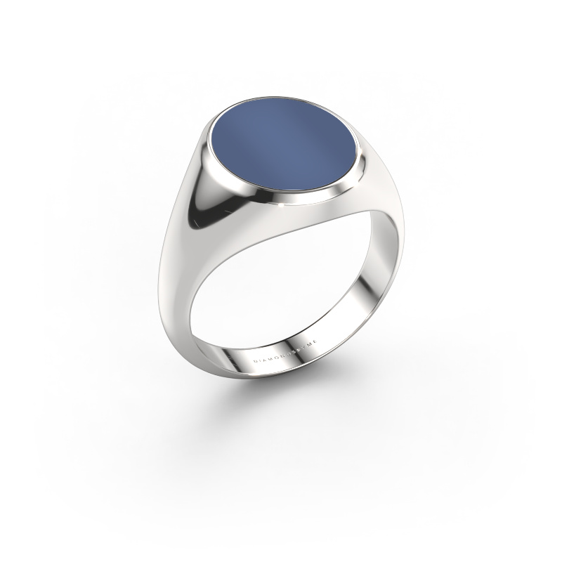 Image of Signet ring Herman 3 950 platinum Blue sardonyx 13x11 mm