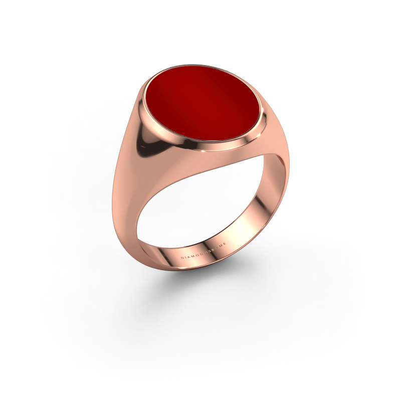 Image of Signet ring Herman 4 585 rose gold Carnelian 15x12 mm