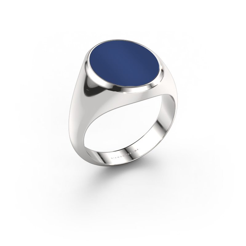 Image de Chevalière Herman 4 585 or blanc Lapis lazuli 15x12 mm