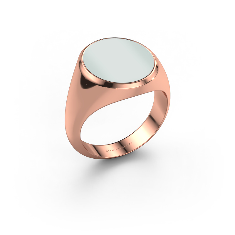 Bild von Siegelring Herman 5 585 Roségold Grüner Lagenstein 15x13 mm