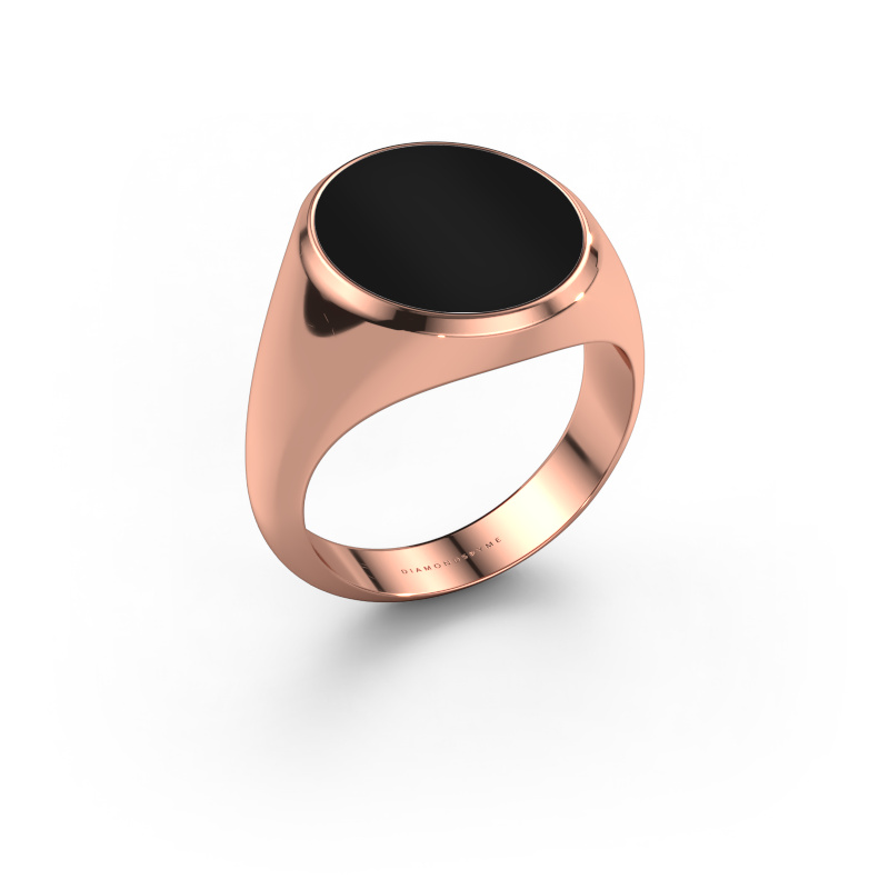 Afbeelding van Zegelring Herman 5 585 rosé goud Onyx 15x13 mm