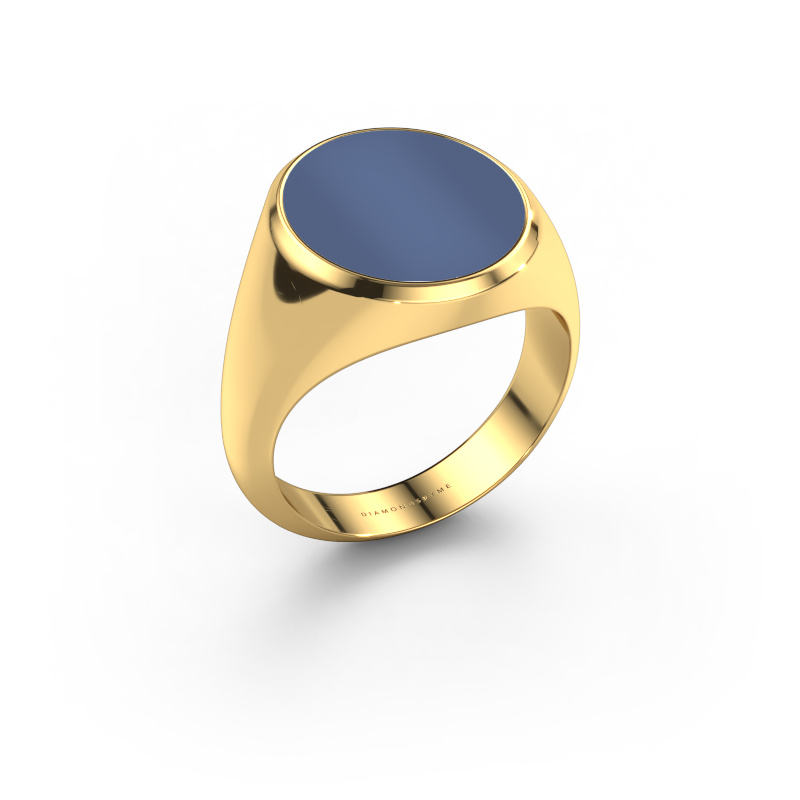 Afbeelding van Zegelring Herman 5 585 goud Blauw lagensteen 15x13 mm