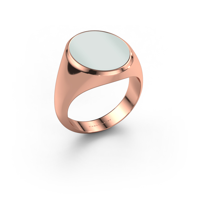 Bild von Siegelring Herman 6 585 Roségold Grüner Lagenstein 16x13 mm