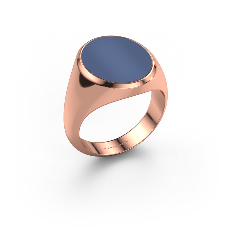 Image of Signet ring Herman 6 585 rose gold Blue sardonyx 16x13 mm