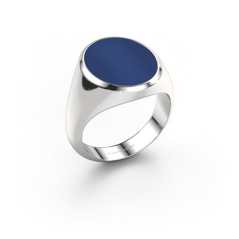 Image of Signet ring Herman 6 950 platinum Lapis 16x13 mm