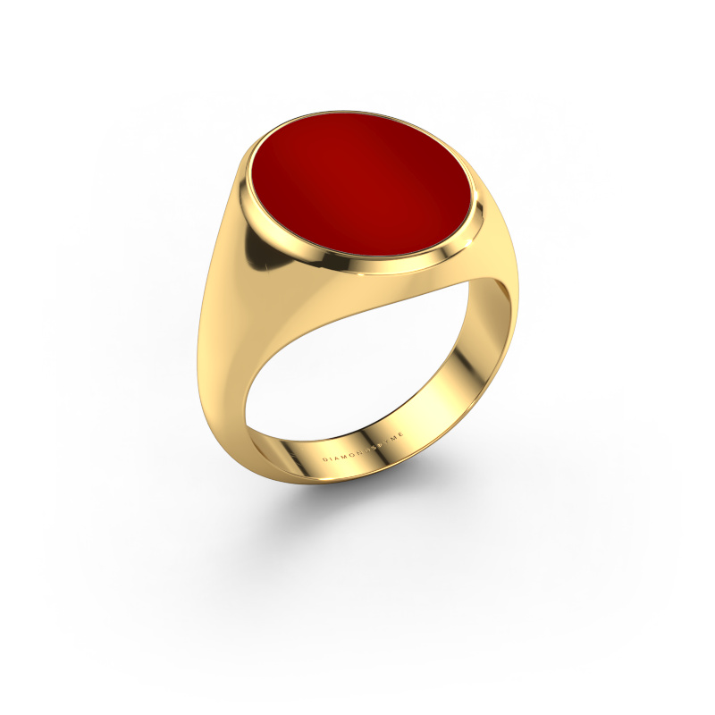 Afbeelding van Zegelring Herman 6 585 goud Carneool 16x13 mm