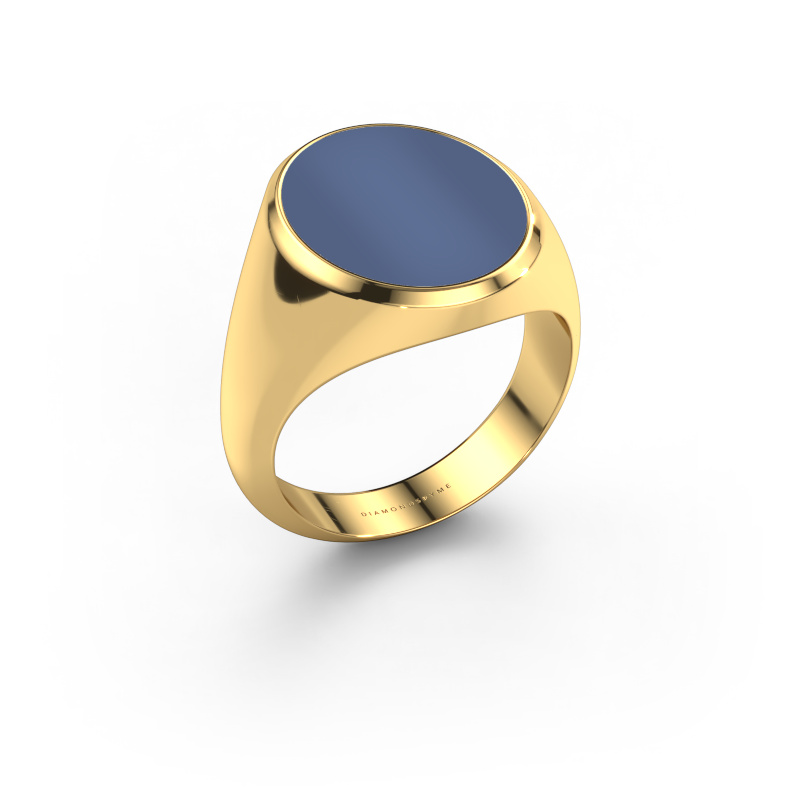 Afbeelding van Zegelring Herman 6 585 goud Blauw lagensteen 16x13 mm