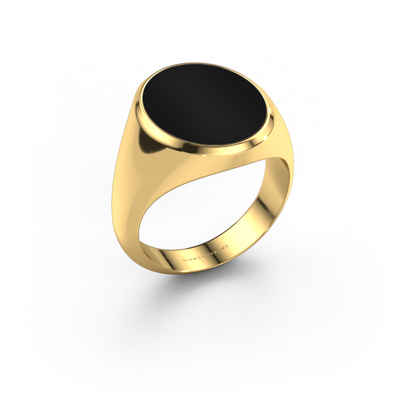 Image of Signet ring Herman 6 585 gold Onyx 16x13 mm