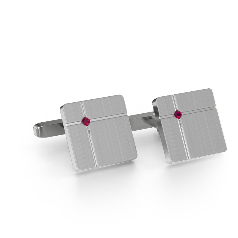 Image of Cufflinks Hilco 585 white gold Rhodolite 2 mm