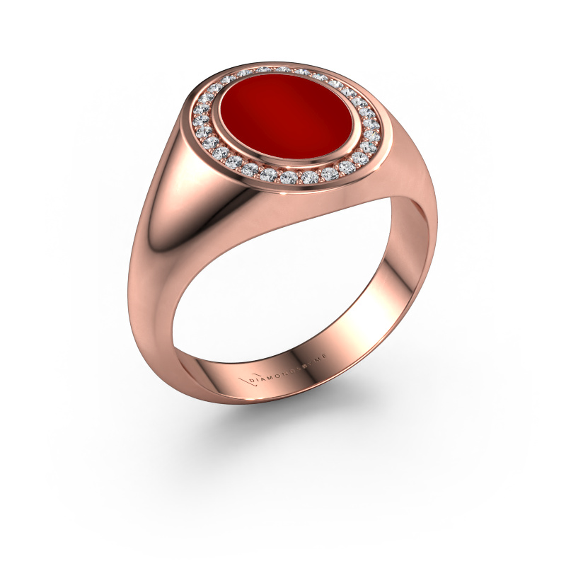 Afbeelding van Zegelring Hilda 1 585 rosé goud Carneool 10x8 mm