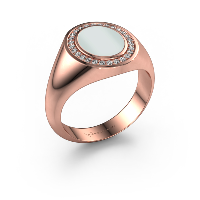 Image of Signet ring Hilda 1 585 rose gold Green sardonyx 10x8 mm