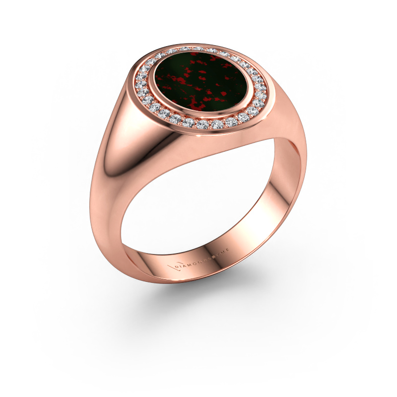 Bild av Signetring Hilda 1 585 roséguld Blodsten 10x8 mm