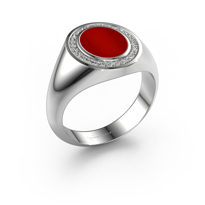 Image of Signet ring Hilda 1 585 white gold Carnelian 10x8 mm