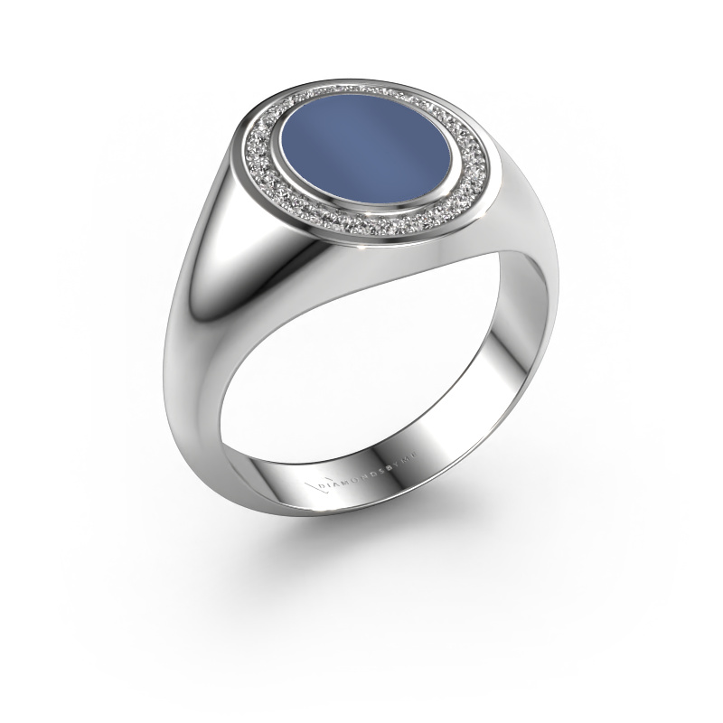 Bild von Siegelring Hilda 1 950 Platin Blau Lagenstein 10x8 mm